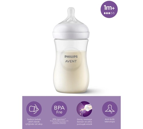 Avent Doğal Tepkili Natural Response PP Biberon 260ml 1+ Ay Avent Doğal Tepkili Natural Response PP Biberon 260ml 1+ Ay