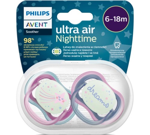 Philips Avent Ultra Air Gece Emzik 6-18 Ay Kız Philips Avent Ultra Air Gece Emzik 6-18 Ay Kız