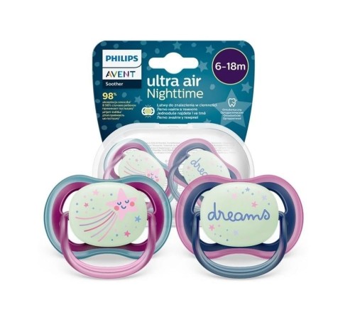 Philips Avent Ultra Air Gece Emzik 6-18 Ay Kız Philips Avent Ultra Air Gece Emzik 6-18 Ay Kız
