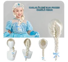 Platin Altın Dore Renk Karlar Ülkesi Elsa Frozen Peruğu Çocuk Boy