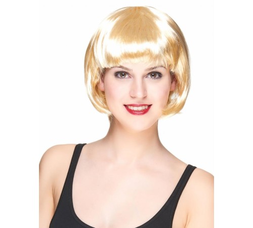 Platin Altın Dore Renk Küt Parti Peruğu Kısa Takma Peruk