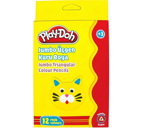 Play-Doh 12 Renk Jumbo Üçgen Kuru Boya Play-Doh 12 Renk Jumbo Üçgen Kuru Boya