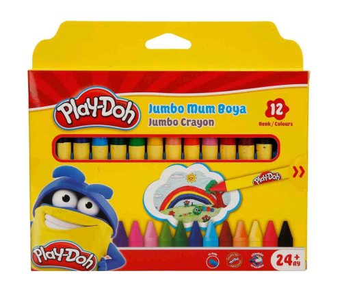 Play-Doh Silinebilir Jumbo Crayon Mum Boya 12 Renk Play-Doh Silinebilir Jumbo Crayon Mum Boya 12 Renk