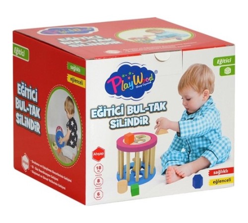 PlayWood Ahşap Eğitici Silindir Bultak 374