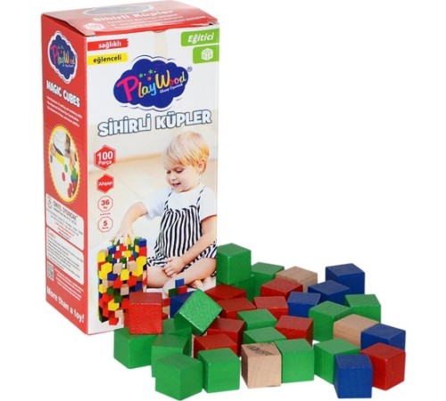 PlayWood Ahşap Sihirli Küpler 100 Parça 359 PlayWood Ahşap Sihirli Küpler 100 Parça 359