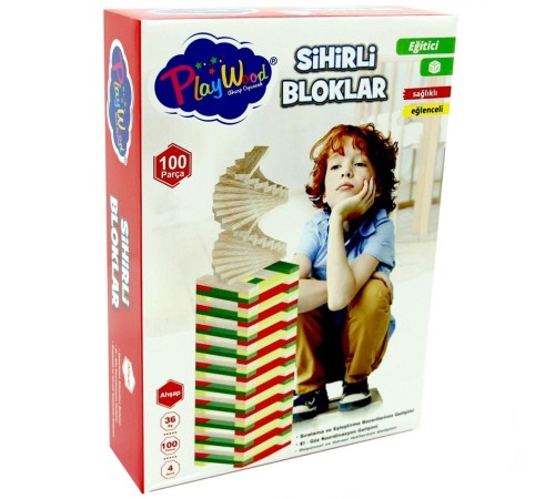 PlayWood Sihirli Bloklar 100 Parça 358 PlayWood Sihirli Bloklar 100 Parça 358
