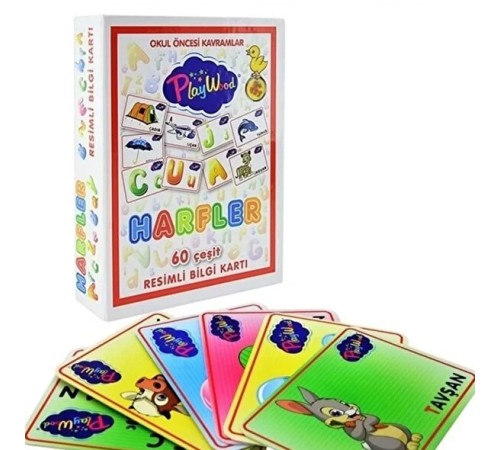 PlayWood Eğitici Resimli Bilgi Kartları Harfler 26 PlayWood Eğitici Resimli Bilgi Kartları Harfler 26