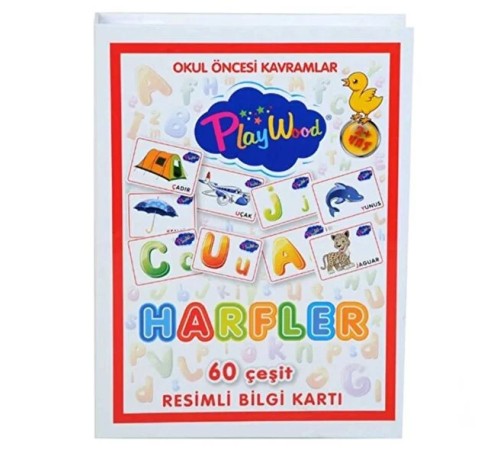 PlayWood Eğitici Resimli Bilgi Kartları Harfler 26 PlayWood Eğitici Resimli Bilgi Kartları Harfler 26