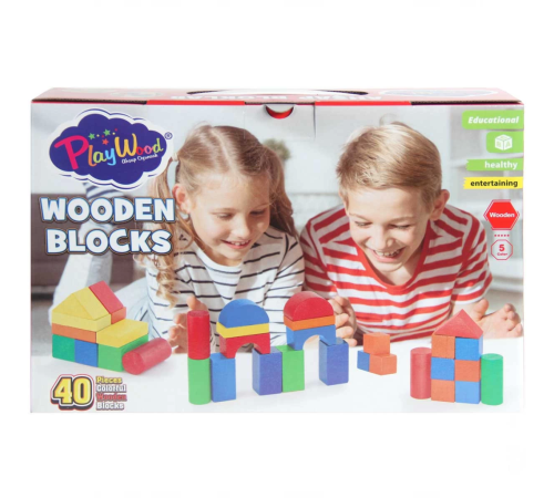 Playwood Kutuda Ahşap Renkli Bloklar 40 Parça Playwood Kutuda Ahşap Renkli Bloklar 40 Parça