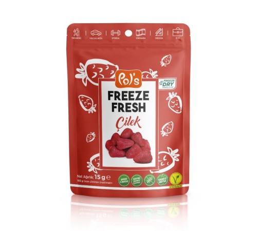 Pol’s Freeze Fresh Dondurularak Kurutulmuş Çilek 15g Pol’s Freeze Fresh Dondurularak Kurutulmuş Çilek 15g