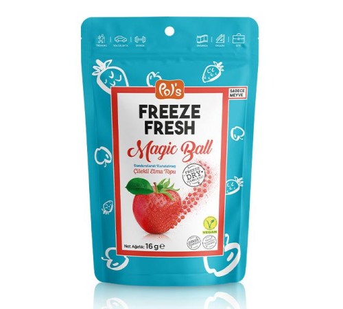 Pol’s Freeze Fresh Magic Ball Çilekli Elma Topu 16 gr Pol’s Freeze Fresh Magic Ball Çilekli Elma Topu 16 gr