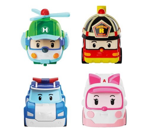 POLI MRT-760 Robocar Poli Mini Kasabanın Kurtarma Araçları 4lü Set