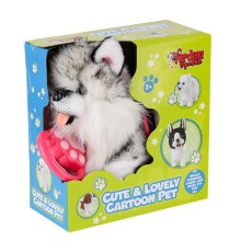 PR66302-26T Yürüyen Tasmalı Peluş Yürüyen Husky