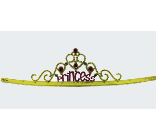   Prenses Yazılı Altın Renk Ayarlanabilir Parti Tacı 60 cm