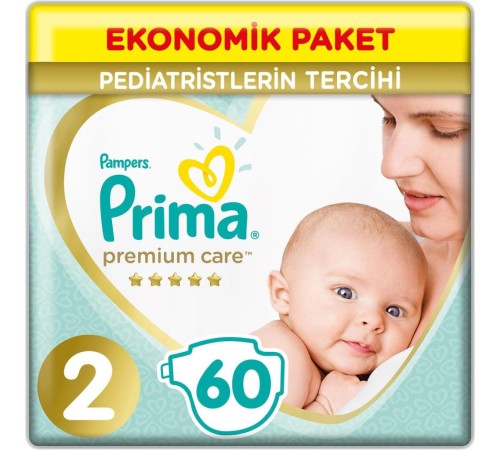 Prima Premium Care Bebek Bezi Ekonomik Paket 2 Beden 60 Adet Prima Premium Care Bebek Bezi Ekonomik Paket 2 Beden 60 Adet