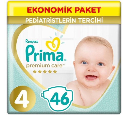 Prima Premium Care Bebek Bezi Ekonomik Paket 4 Beden 46 Adet Prima Premium Care Bebek Bezi Ekonomik Paket 4 Beden 46 Adet