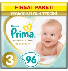 Prima Premium Care Bebek Bezi Fırsat Paketi 3 Beden 96 Adet
