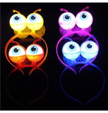 Rengarenk 3 Farklı Fonksiyonda Yanan Led Işıklı Uzaylı Göz Taç 1 Adet 18x12 cm