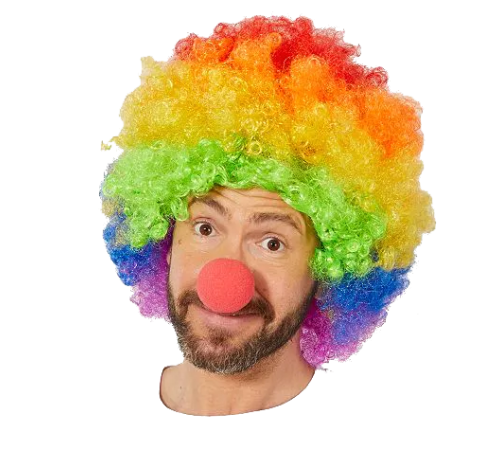 Rengarenk Gökkuşağı Afro Bonus Peruk ve Kırmızı Renk Sünger Burun 120 gr Rengarenk Gökkuşağı Afro Bonus Peruk ve Kırmızı Renk Sünger Burun 120 gr