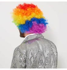 Rengarenk Kıvırcık Afro Bonus Peruk