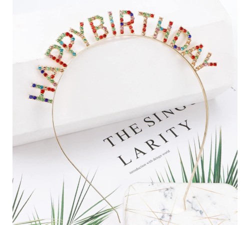 Rengarenk Kristal Taşlı Ekstra Lüks Gümüş Kaplama Happy Birthday Taç 16x17 cm Rengarenk Kristal Taşlı Ekstra Lüks Gümüş Kaplama Happy Birthday Taç 16x17 cm