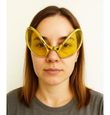 Retro Gözlük - 80 li 90 lı Yıllar Parti Gözlüğü Gold Renk 8x13 cm