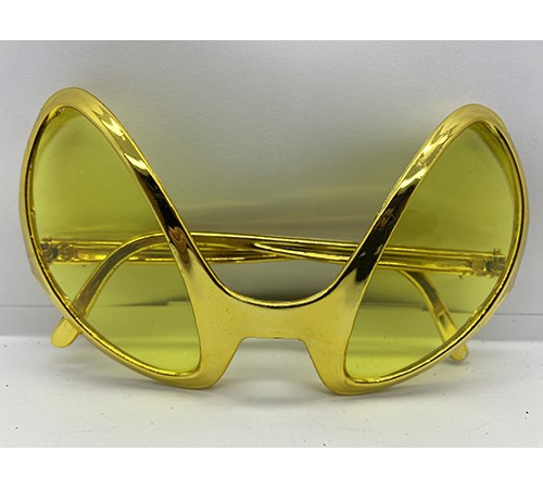 Retro Gözlük - 80 li 90 lı Yıllar Parti Gözlüğü Gold Renk 8x13 cm