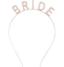 Rose Gold Renk Bekarlığa Veda Kristal Taş Bride Tacı İthal 16x10 cm