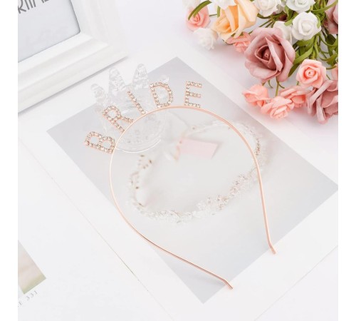 Rose Gold Renk Bekarlığa Veda Kristal Taş Bride Tacı İthal 16x10 cm Rose Gold Renk Bekarlığa Veda Kristal Taş Bride Tacı İthal 16x10 cm