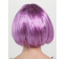 Rose Pembe Renk Düz Kesim Küt Parti Peruğu Kısa Takma Saç