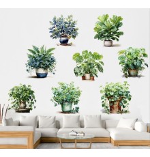 Saksılı Çiçek Tasarımlı 8li Sticker MC-480A