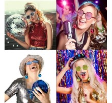 Sallanan Disko Top Küpeli Gözlük Retro Hawaii 5 Renk 6 Adet