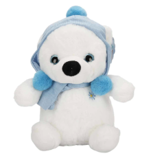 Şapkalı ve Atkılı Peluş Kutup Ayısı 30 cm S00004773