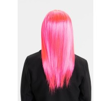 Şeker Pembesi Koyu Pembe Renk Uzun Düz Parti Peruğu