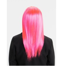 Şeker Pembesi Koyu Pembe Renk Uzun Düz Parti Peruğu