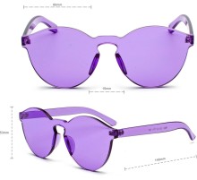 Sert Mika Oval Şekilli Çerçevesiz Mor Gözlük Retro Parti 5x14 cm