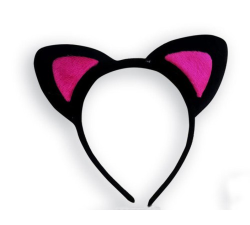 Sevimli Kedi Kulak Pofuduk Kedi Taç Siyah İçi Şeker Pembe Renk 17x15 cm Sevimli Kedi Kulak Pofuduk Kedi Taç Siyah İçi Şeker Pembe Renk 17x15 cm
