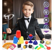 Sihirbazlık Seti - İllüzyon Oyunları Full Set -Kupa-çoğalan zar-Baston-Tobala-çiçek-5 Parça