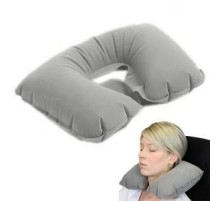 Şişme Seyahat Yastığı Gri Lacivert