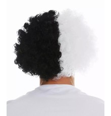 Siyah Beyaz Kıvırcık Afro Bonus Peruk Taraftar Bonus Saç