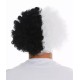 Siyah Beyaz Kıvırcık Afro Bonus Peruk Taraftar Bonus Saç