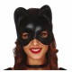 Siyah Deri Görünümlü Kedi Maskesi – Cosplay & Maskeli Balo