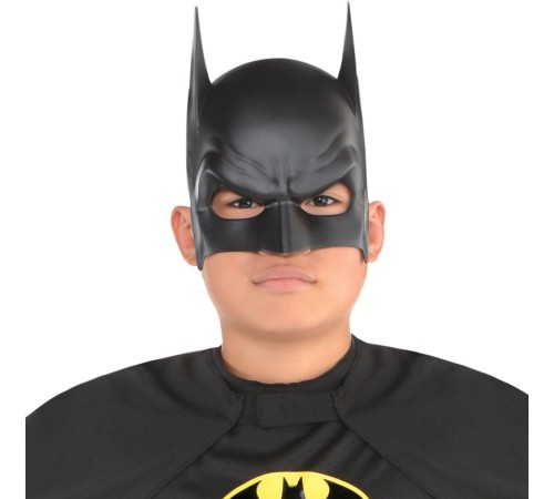 Siyah Renk Çocuk Boy Arkadan Lastikli Batman Maskesi A Kalite  20x14 cm