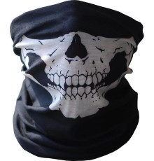 Siyah Renk Dikişsiz Çok Fonksiyonlu Çene Kafatası Yüz Maskesi Baf Buff Bandana Boyunluk Bileklik