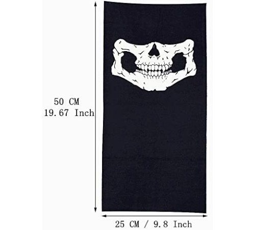 Siyah Renk Dikişsiz Çok Fonksiyonlu Çene Kafatası Yüz Maskesi Baf Buff Bandana Boyunluk Bileklik Siyah Renk Dikişsiz Çok Fonksiyonlu Çene Kafatası Yüz Maskesi Baf Buff Bandana Boyunluk Bileklik