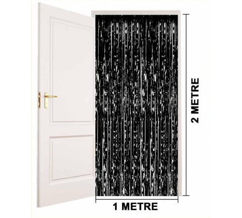 Siyah Renk Ekstra Metalize Parlak Saçaklı Arka Fon Perde İthal A Kalite 1x2 Metre Siyah Renk Ekstra Metalize Parlak Saçaklı Arka Fon Perde İthal A Kalite 1x2 Metre