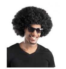 Siyah Renk Kıvırcık Afro Bonus Peruk Parti Peruğu