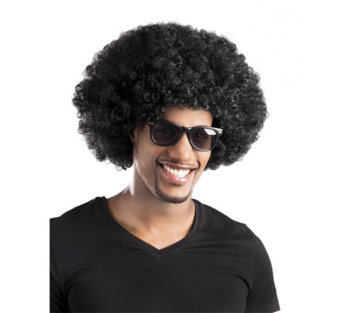 Siyah Renk Kıvırcık Afro Bonus Peruk Parti Peruğu