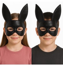 Siyah Renk Kumaş Malzemeden İmal Eva Tavşan Maskesi 19x15 cm