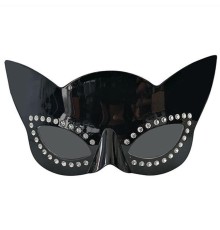 Siyah Renk Siyah Camlı Kedi Şekilli Parti Gözlüğü 20x11 cm